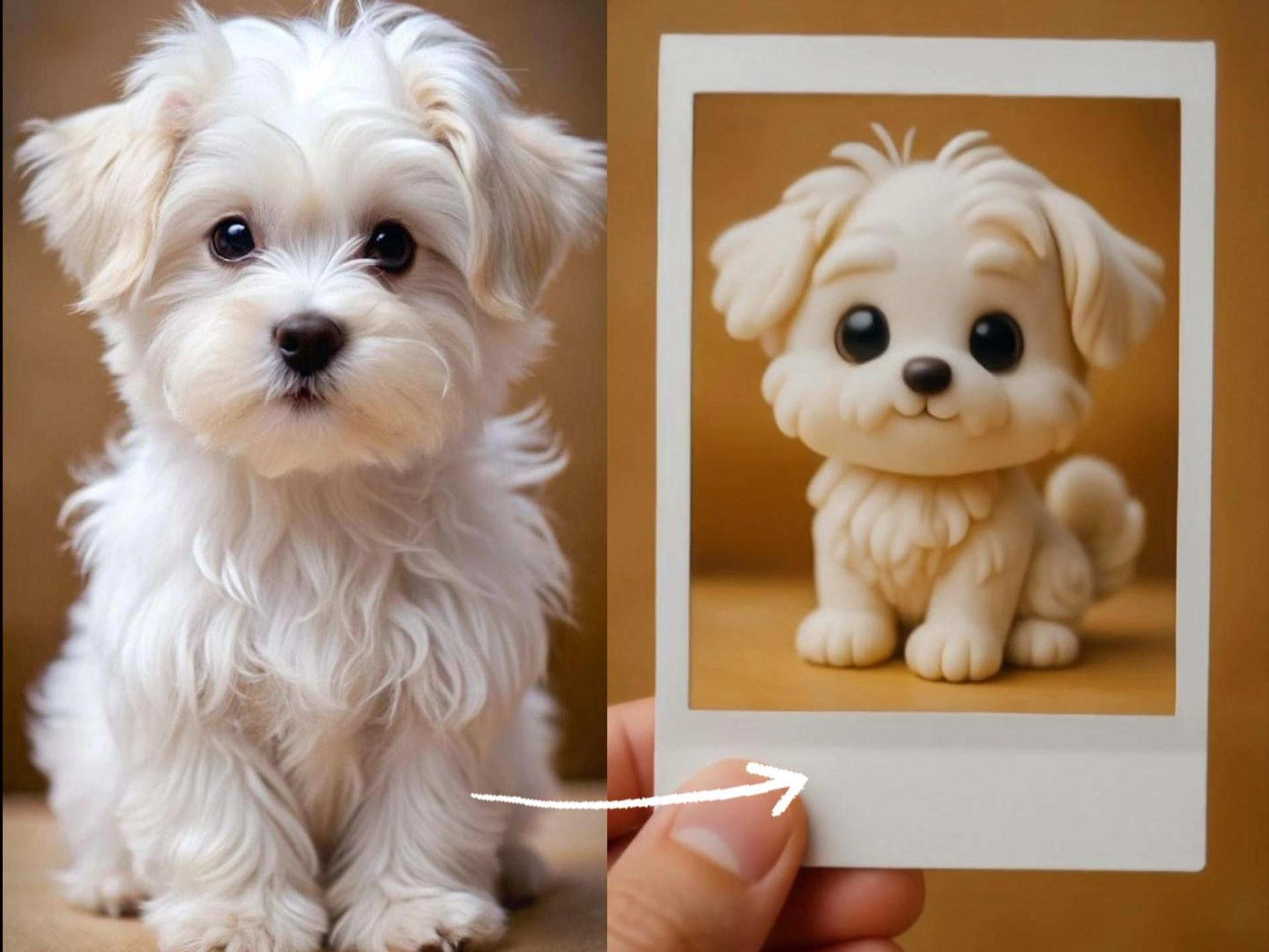 Bộ lọc Polaroid đất sét 3D AI
